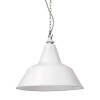 Bolichwerke Bielefeld suspension lamp, 450 mm, cast aluminium mounting with nickel-plated chain, black-white fabric cable