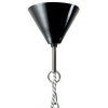 Bolichwerke Bielefeld suspension lamp, 450 mm, cast aluminium mounting with nickel-plated chain, black-white fabric cable