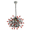 Serien Lighting Poppy Suspension, arms black, diffusers ruby red