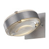 DeLight Logos 12 recessed wall lamp WET satined glass disc/clear lense, matt brushed aluminium