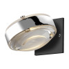 DeLight Logos 12 recessed wall lamp WET satined glass disc/clear lense, base in graphite grey, lense ring in chrome