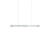 DeLight Logos Linea suspension light, with three lights (width 102 cm), matt brushed aluminium