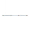 DeLight Logos Linea suspension light, with four lights (width 148 cm), matt brushed aluminium