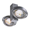 DeLight Logos LED Office Spot 2+ ceiling spotlight, matt brushed aluminium