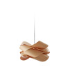 LZF Lamps Link Small Suspension, natural beech, black canopy
