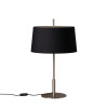 Santa & Cole Diana Menor Table Lamp, black linen shade, satined nickel structure