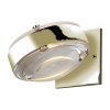 DeLight Logos 12 recessed wall lamp WEV 2x6W satined glass disc/clear lense, glossy gold