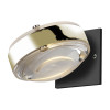DeLight Logos 12 recessed wall lamp WEV 2x6W satined glass disc/clear lense, base in graphite grey, lense ring in gold