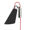 Domus Pit Wall Light 1, black metal shade, red cable