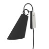 Domus Pit Wall Light 1, black metal shade, anthracite cable