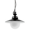 Bolichwerke Bremen Kugel 100W suspension lamp, 250 mm, cast aluminium mounting with nickel-plated chain, black fabric cable