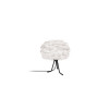 UMAGE Eos Micro Table Lamp, white shade, black tripod