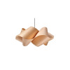 LZF Lamps Swirl Small Suspension, natural beech, black canopy