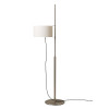 Santa & Cole TMD Floor Lamp, satined nickel structure, linen shade