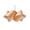 LZF Lamps Swirl Large Suspension, natural beech, white canopy