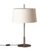 Santa & Cole Diana Table Lamp, white linen shade, satined nickel structure