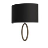 Astro Lima Semi Drum 320 wall lamp, black fabric shade / bronze structure
