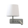 Astro Side by Side Cone 180 wall lamp, white fabric shade / matt nickel structure