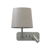 Astro Side by Side Cone 180 wall lamp, putty fabric shade / matt nickel structure