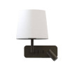 Astro Side by Side Cone 180 wall lamp, white fabric shade / bronze structure