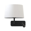 Astro Side by Side Tapered Round 250 wall lamp, white fabric shade / matt black structure