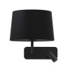 Astro Side by Side Tapered Round 250 wall lamp, black fabric shade / matt black structure