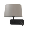 Astro Side by Side Tapered Round 250 wall lamp, putty fabric shade / matt black structure