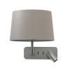 Astro Side by Side Tapered Round 250 wall lamp, putty fabric shade / matt nickel structure