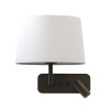 Astro Side by Side Tapered Round 250 wall lamp, white fabric shade / bronze structure