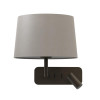 Astro Side by Side Tapered Round 250 wall lamp, putty fabric shade / bronze structure