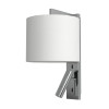 Astro Ravello Led Reader Drum 200 wall lamp, white fabric shade / polished chrome structure