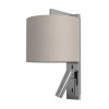Astro Ravello Led Reader Drum 200 wall lamp, putty fabric shade / polished chrome structure
