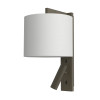 Astro Ravello Led Reader Drum 200 wall lamp, white fabric shade / bronze structure