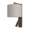 Astro Ravello Led Reader Drum 200 wall lamp, putty fabric shade / bronze structure