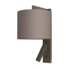 Astro Ravello Led Reader Drum 200 wall lamp, oyster fabric shade / bronze structure