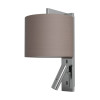 Astro Ravello Led Reader Drum 200 wall lamp, oyster fabric shade / polished chrome structure