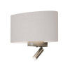 Astro Napoli Reader Oval 286 wall lamp, putty fabric shade / matt nickel structure
