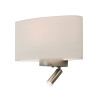 Astro Napoli Reader Oval 286 wall lamp, white fabric shade / matt nickel structure