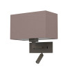 Astro Park Lane Reader Rectangle 285 wall lamp, oyster fabric shade / bronze structure