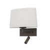 Astro Park Lane Reader Tapered Oval wall lamp, white fabric shade / bronze structure