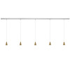 DeLight Luca 1 pendant lamp, 5 pendant coffee mopped (track 2000 mm)