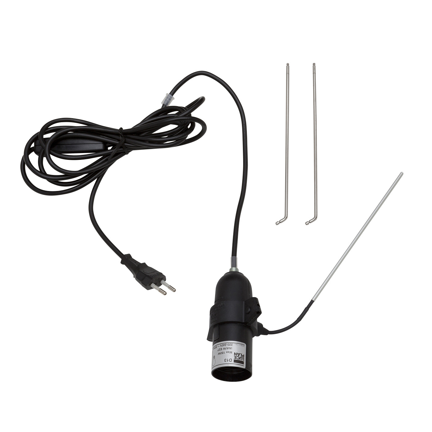 Schwarz E27 Fassung mit Sensor/Kabel LuceplanCostanza D13 Ersatzteile 
