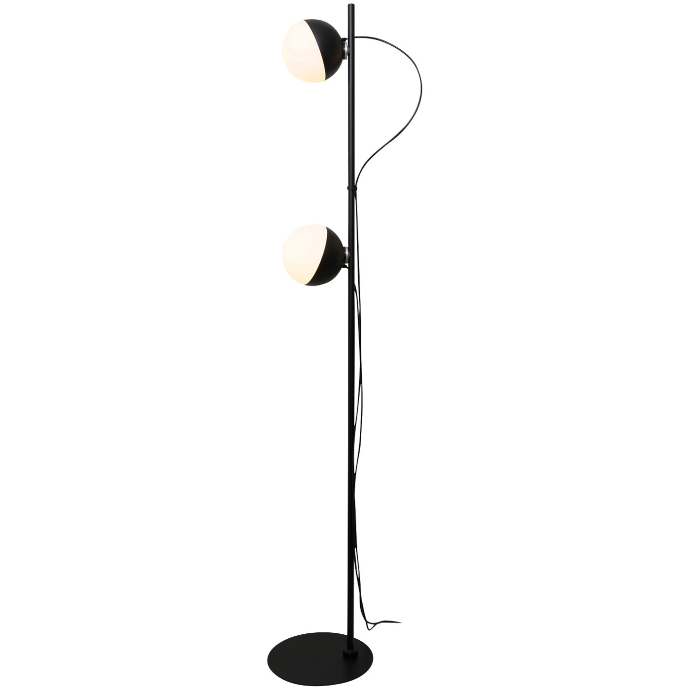 Milan Half Floor Lamp With Two, Floor Lamp Globe Glass Diffuser