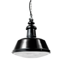 Bolichwerke Berlin Glas suspension lamp, 315 mm, cast aluminium mounting with nickel-plated chain, black PVC cable