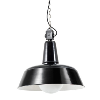Bolichwerke Berlin Kugel suspension lamp, 450 mm, aluminium cable box with nickel-plated chain, black PVC cable product image