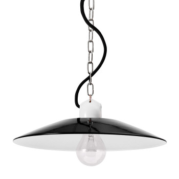 Bolichwerke Bonn suspension lamp, 300 mm, china socket mounting with nickel-plated chain, black fabric cable product image