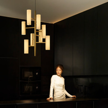 LZF Lamps Black Note Chandelier Suspension application example