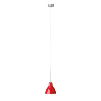 Rotaliana Luxy H5, white cable, glossy red shade