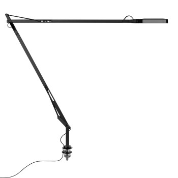 Flos Kelvin LED Desk Support mit verstecktem Kabel, schwarz glänzend