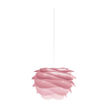 UMAGE Carmina Mini Pendant Light, baby rose (rose quartz) with white cord set
